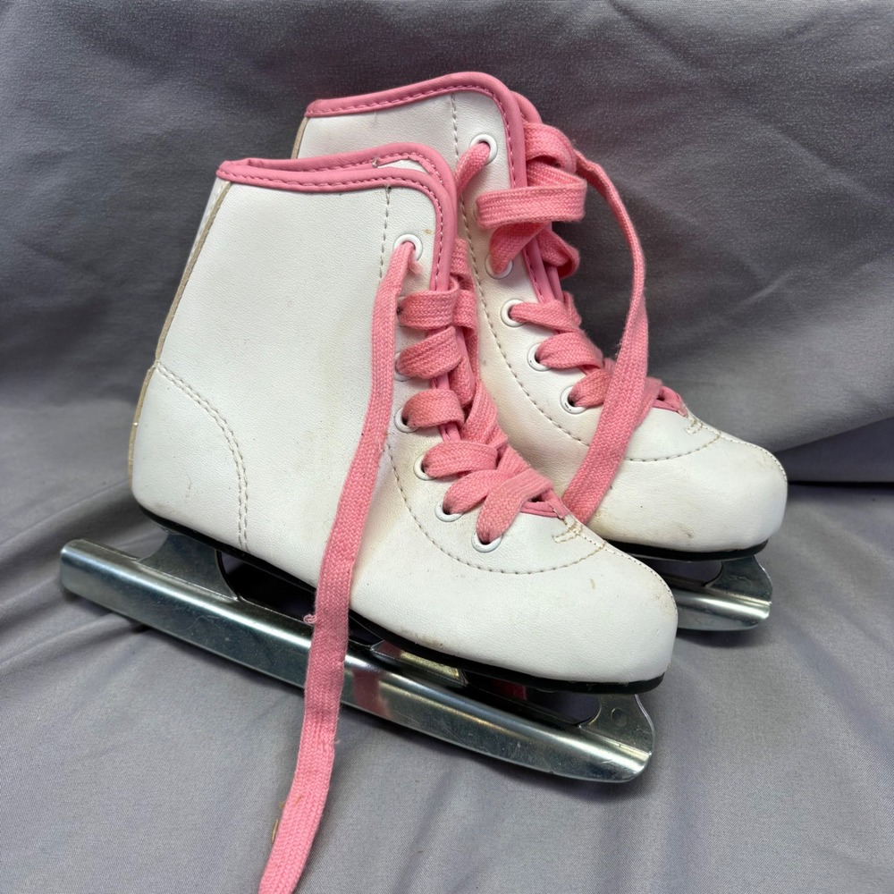 American Athletic Shoe Kids White Pink Figure Ice Skates Size 9J‎ Beginner